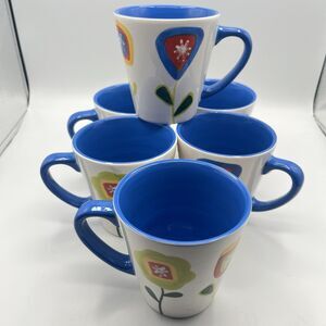 Winston Porter Burgeo Coffee Mugs Blue - Set Of 6